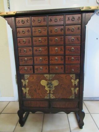 Chinese Wood Medicine Apothecary Cabinet