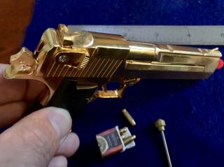 Miniature Desert Eagle Gun Scale Model GOLD PLATED Fine Details 10