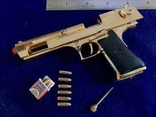 Miniature Desert Eagle Gun Scale Model GOLD PLATED Fine Details 3