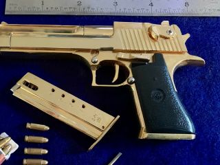 Miniature Desert Eagle Gun Scale Model GOLD PLATED Fine Details 4