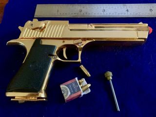 Miniature Desert Eagle Gun Scale Model GOLD PLATED Fine Details 9