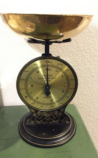 Salter Family Scale Vintage No.  46 Brass Face 6 Lb 8 Oz Made In England