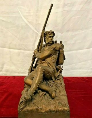 Antique 1800s Bronze Napoleonic French Soldier Statue.  Imperial Guard. 4