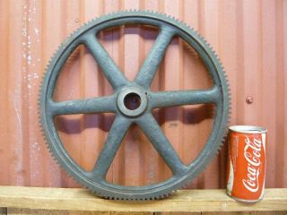 Antique Cast Iron 13.  5 " Industrial Machinery Art Steampunk Gear Sprocket Cog