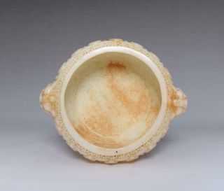 OLD RARE CHINESE WHITE JADE INCENSE BURNER WITH BUDDHAS (E216) 8