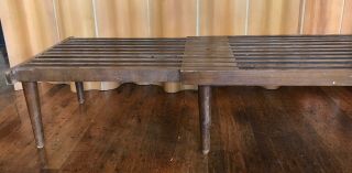 John Keal Brown Saltman slat bench extending coffee table mid century modern 3