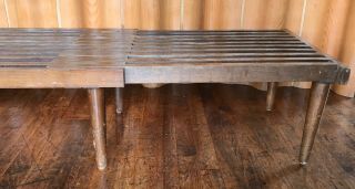 John Keal Brown Saltman slat bench extending coffee table mid century modern 5