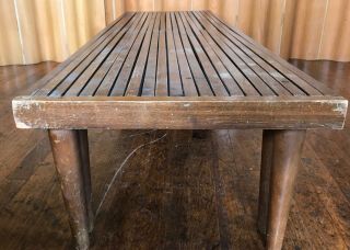 John Keal Brown Saltman slat bench extending coffee table mid century modern 6
