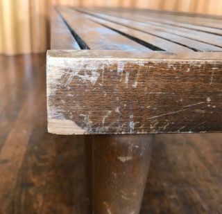 John Keal Brown Saltman slat bench extending coffee table mid century modern 7