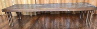 John Keal Brown Saltman slat bench extending coffee table mid century modern 9