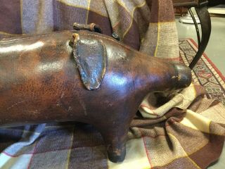 Leather Pig Ottoman Footstool by Dimitri Omersa for Abercrombie & Fitch c.  1960s 10