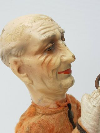 Great,  antique French paper - maché doll with rings,  1900 ' s,  Fairground,  circus clown 3