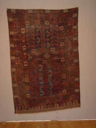 Great Antique Turkoman Ersari Ensi Hatchli Yurtdoor Rug Hg