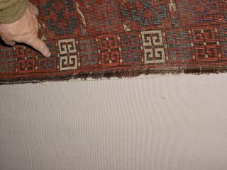 GREAT ANTIQUE TURKOMAN ERSARI ENSI HATCHLI YURTDOOR RUG HG 5