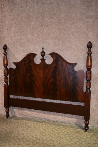 Vintage Mahogany Traditional Style Full Size Poster Headboard 11