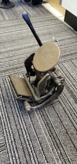 Vintage Antique Unbranded 2.  5 X 3 Printing Press