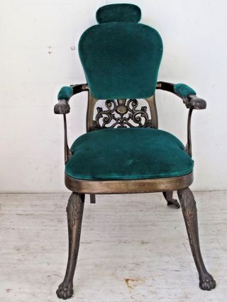 Antique Rare Ornate Cast Iron Barber Chair W.  D.  Allison C.  1880