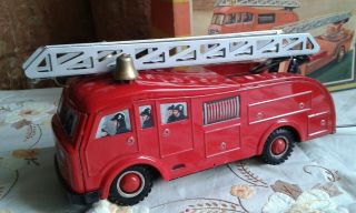 Arnold Tinplate Fire Engine Box France 27cm Auto Pompier Feuerwehr Rare