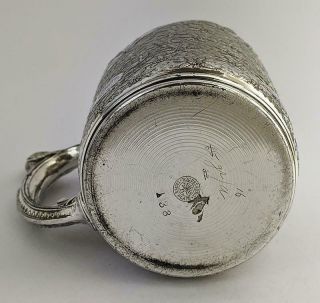 AMERICAN AESTHETIC MOVEMENT SILVER PLATE CHRISTENING MUG c1870 ' s 10