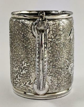 AMERICAN AESTHETIC MOVEMENT SILVER PLATE CHRISTENING MUG c1870 ' s 8