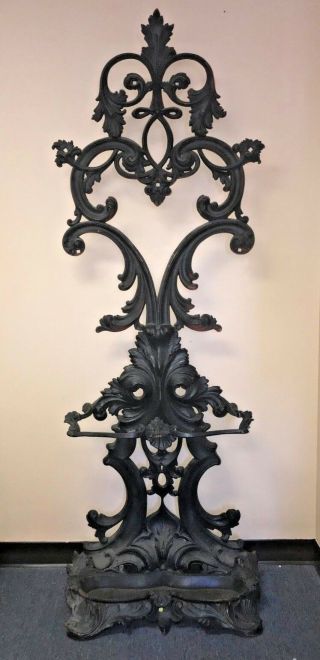Vintage/antique Victorian Cast Iron Hall Tree Umbrella Stand