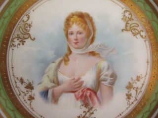 Ambrosius Lamm HP Portrait Plate Queen Louise of Prussia Heavily Gilded & Beaded 2