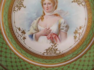 Ambrosius Lamm HP Portrait Plate Queen Louise of Prussia Heavily Gilded & Beaded 5