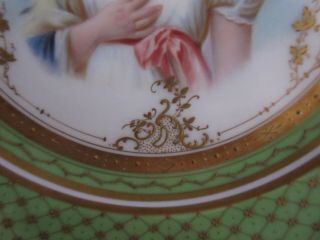 Ambrosius Lamm HP Portrait Plate Queen Louise of Prussia Heavily Gilded & Beaded 8