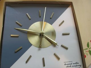 Howard Miller Built - In Wall Clock George Nelson Assoc Model 6721 Brass N.  O.  S.