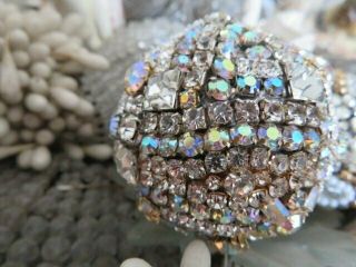 Exquisite Round Ornament Rhinestone Ball Ab & Clear Vintage Rhinestones Jewelry