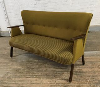 Mid Century Danish Modern Wegner style Paddle Arm Sofa Settee 3