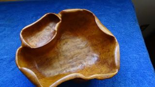 Hand Carved Peruvian Wooden Burl Serving Bowl