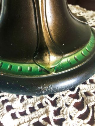 Jefferson Signed Cast Iron Dual Socket Painted Lamp Base | Art Nouveau 1900 ' s 2