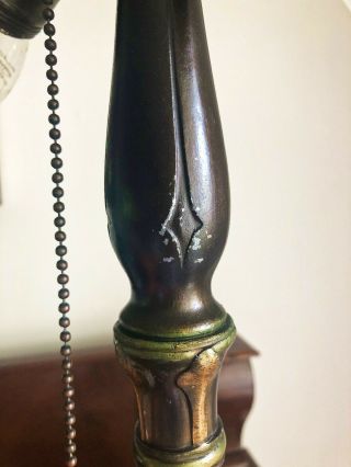 Jefferson Signed Cast Iron Dual Socket Painted Lamp Base | Art Nouveau 1900 ' s 5
