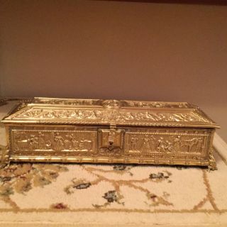 19th Century French Amazingly Detailed Cast Bronze Box.