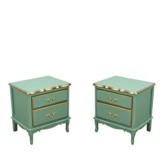 Lovely French Provincial Nightstands,  Nightstands,  Green Tables