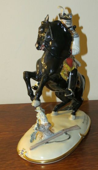 Nymphenburg German Porcelain Figurine Officer / Soldier on Horse 4