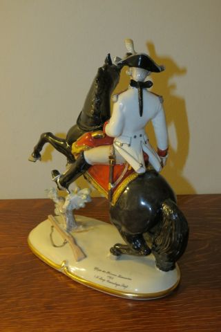 Nymphenburg German Porcelain Figurine Officer / Soldier on Horse 6