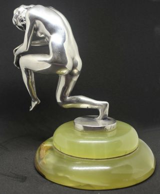 K.  Perl Silver Plated Bronze Dancer Paperweight or Hood Ornament / Car Mascot 3