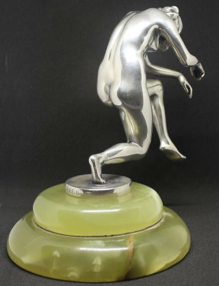 K.  Perl Silver Plated Bronze Dancer Paperweight or Hood Ornament / Car Mascot 4