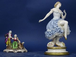 Sculpture Lady Porcelain Classic Dancer Luigi Fabris Italy Sc Capodimonte Ginori