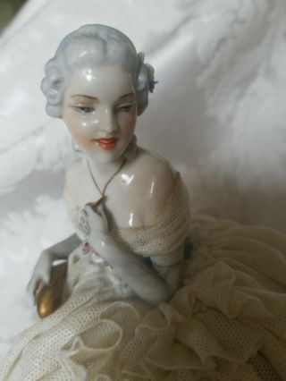 VERY RARE Luigi Fabris Porcelain Lace Lady Figurine Italy Wonderful 2