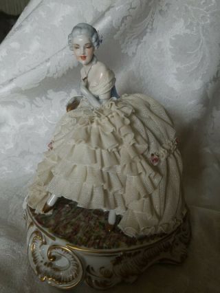 VERY RARE Luigi Fabris Porcelain Lace Lady Figurine Italy Wonderful 3
