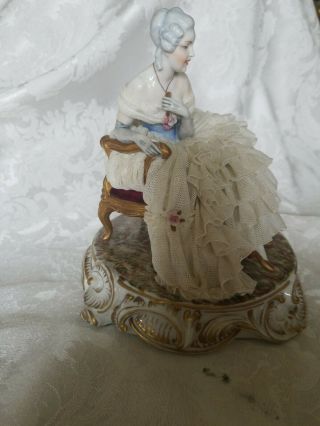 VERY RARE Luigi Fabris Porcelain Lace Lady Figurine Italy Wonderful 8