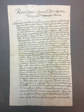 Jesuit Antique Manuscript Ancient Document 1737 Year Episcopus Vilnensis