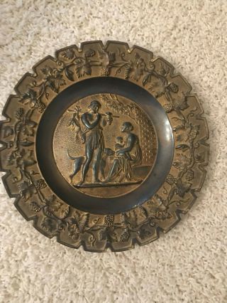 Bradley & Hubbard Antique Gold Gilt Decorative Bronzed Iron Plate 3556 Vgc