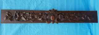 Antique French: Pediments,  Solid Oak,  Flower Decor,  Leaves,  19th,  Architectural