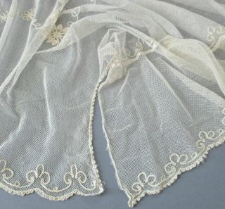 Vintage French TAMBOUR LACE Bed Cover 95 