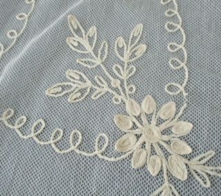 Vintage French TAMBOUR LACE Bed Cover 95 