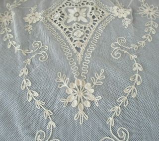 Vintage French TAMBOUR LACE Bed Cover 95 